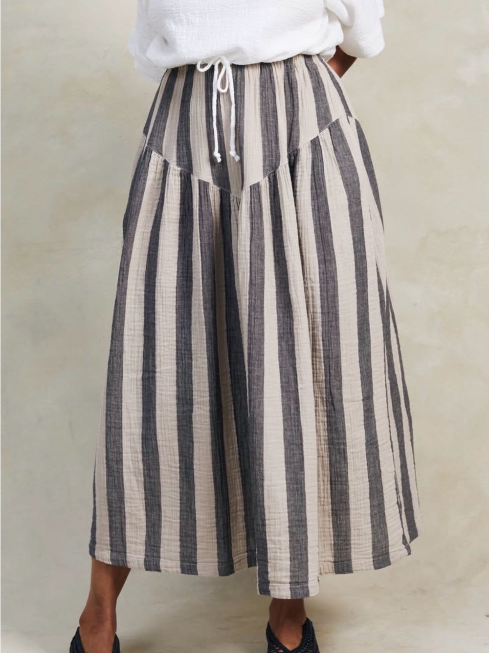 Curator SF Jessie Skirt in Oat & Black Stripe
